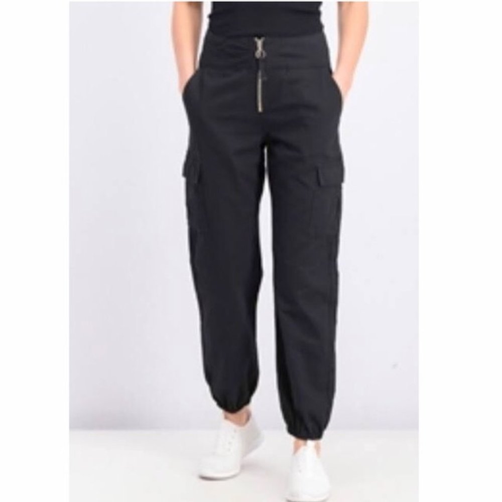 MaterialGirl jogger cargo fitted pants bla…